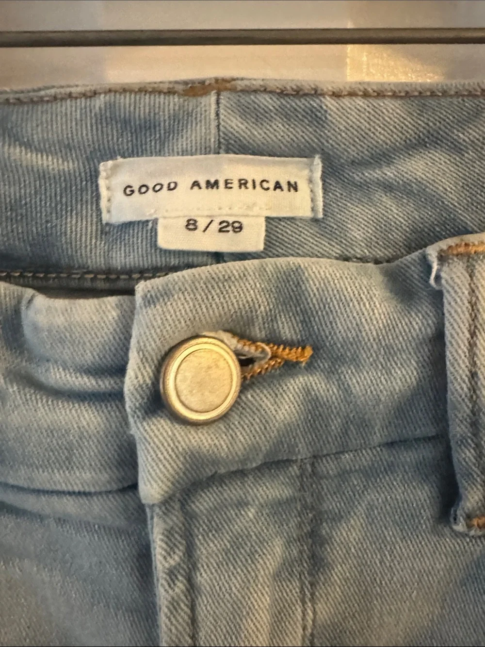 Good American Light Blue Cropped Jeans - Picture 2 of 4